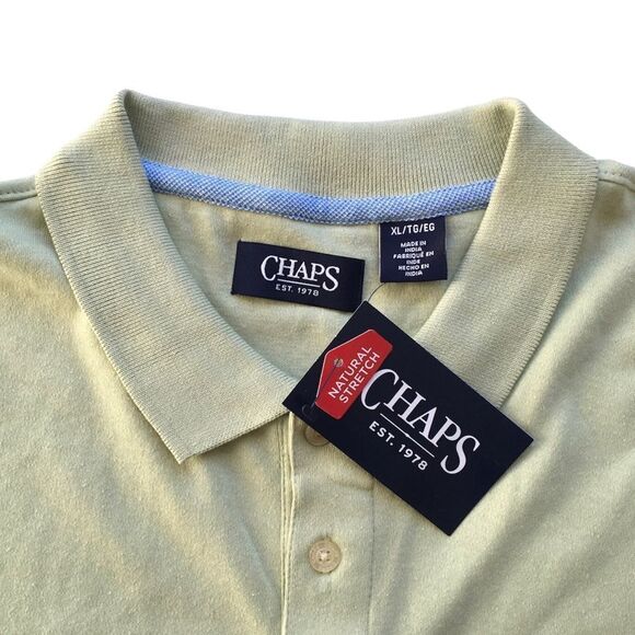 🆕Chaps Polo Green 3 Button Short Sleeve Shirt - Picture 3 of 5